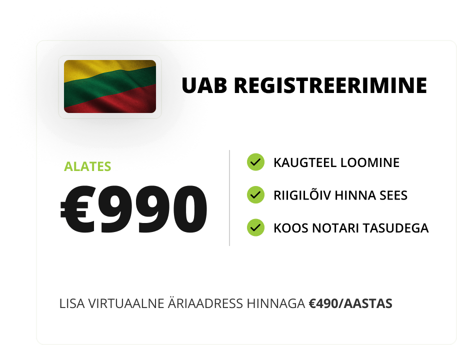 Ettevõtte asutamised Leedus - UAB