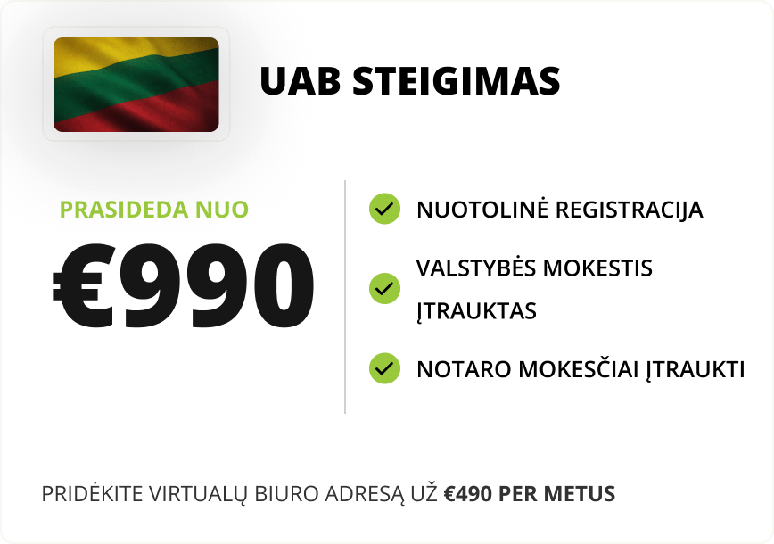 1Office Lithuania Įmonių steigimas Lietuvoje