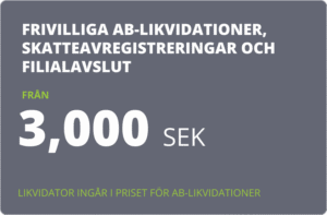 FRIVILLIGA AB-LIKVIDATIONER, SKATTEAVREGISTRERINGAR OCH FILIALAVSLUT
