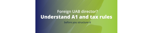 A1 certificate Lithuania Lithuanian UAB director tax