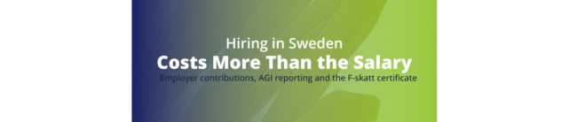 "employer contributions Sweden", and "F-skatt foreign company"