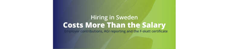"employer contributions Sweden", and "F-skatt foreign company"