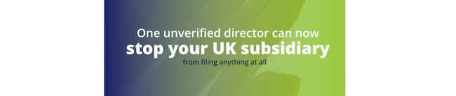 UK subsidiary compliance Companies House identity verification